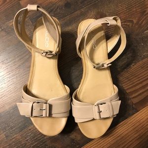 aldo nude wedges